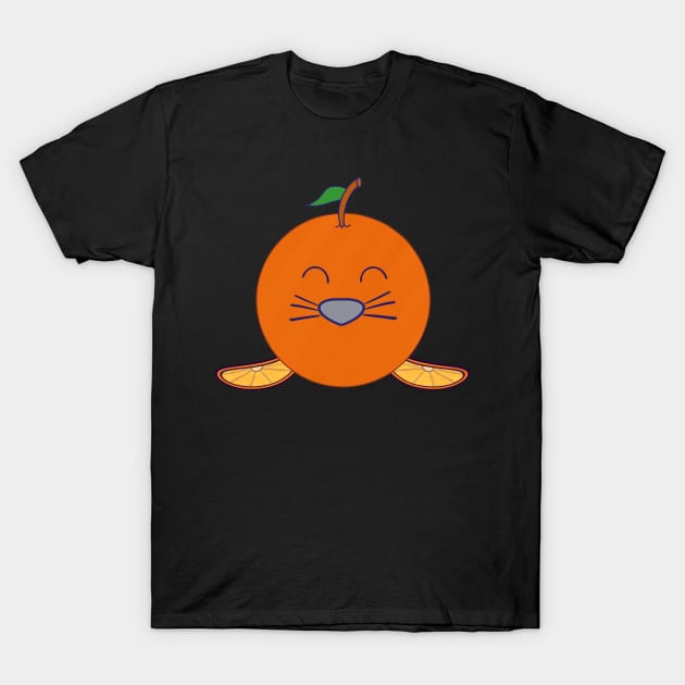 Kawaii Cute Orange Baby Seal T-Shirt by vystudio